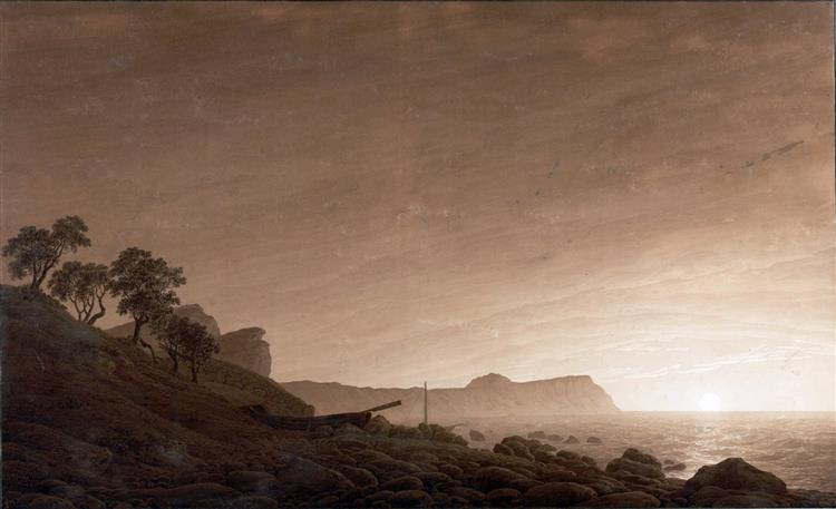 Vista de Arkona com a saída da lua - 1803