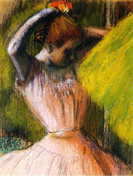 Ballerina che fissa i capelli - 1902