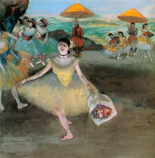 Ballerina mit einem Blumenstrauß von Reversces - 1877