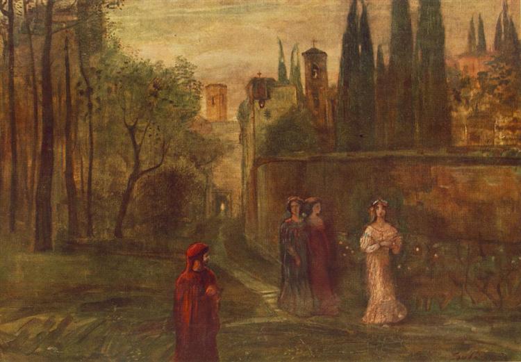 El Encuentro De Dante Con Beatriz - 1907