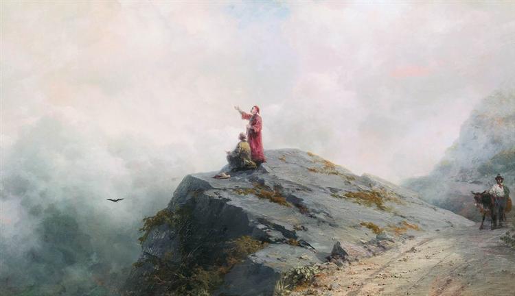 Dante shows the artist in the unusual clouds - 1883