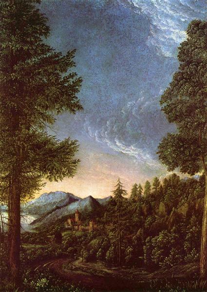 Danube landscape near Ratisbona with Scheuchenberg - 1528