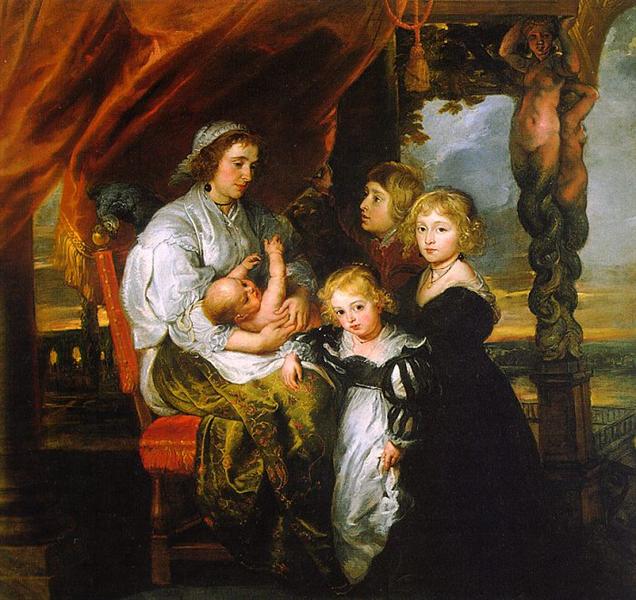 Deborah Kip - kone til Sir Balthasar Gerbier - og hans børn - 1630