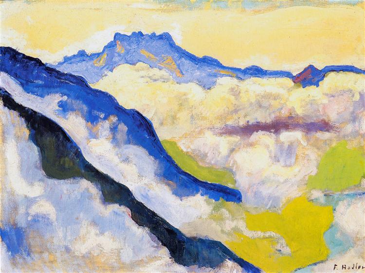 Dents du Midi in den Wolken - 1917