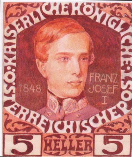 Conception du sceau d'anniversaire de l'empereur autrichien Francisco José - 1908