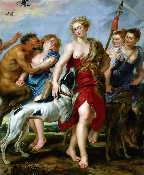 Diana and her nymphs starting hunting