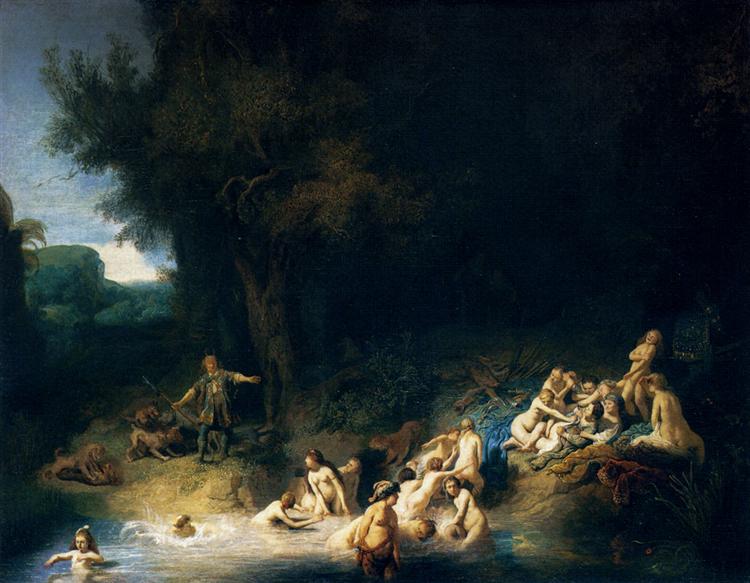 Diana Bathing - z historiami Actteón i Calisto - 1634