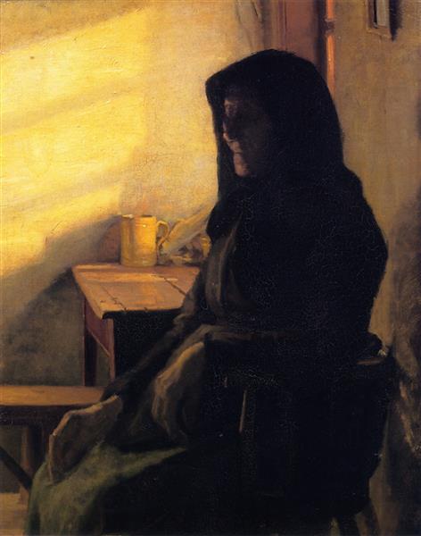 A blind woman in her room - 1883