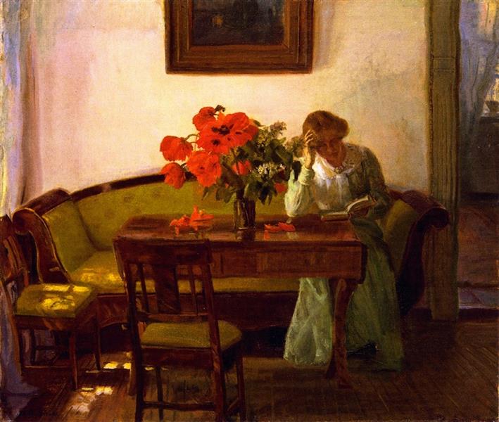 Intérieur avec coquelicots rouges - 1905