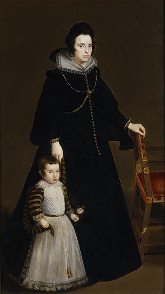 Doña Antonia de Ipenarrieta en Galdós en hun zoon - 1631