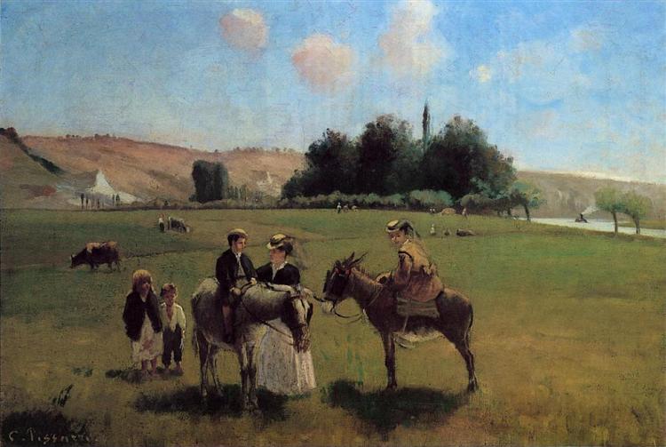 Passeio de burro em La Roche-Guyon - 1865