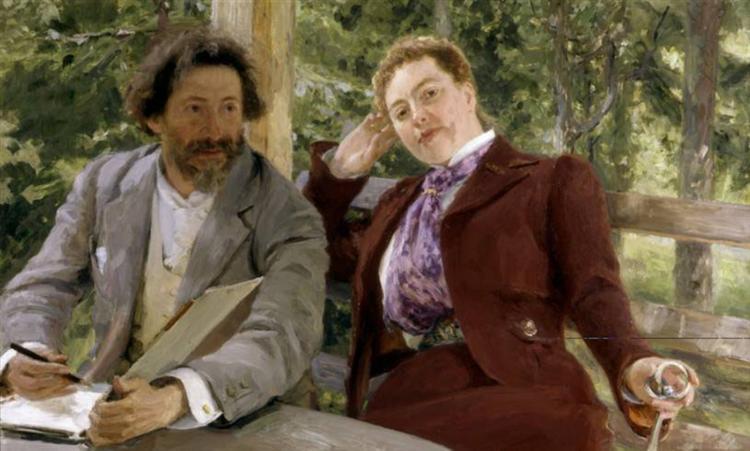 Doppelte Porträt von Natalia Nordmann und Ilya -Repin - 1903