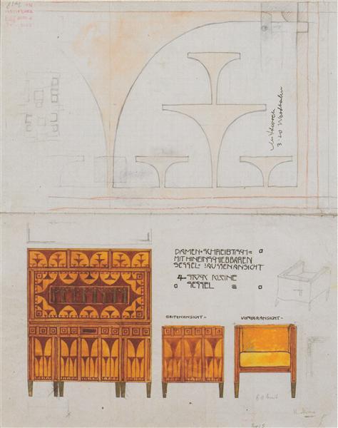 Anteproyectos Para La Sala De Desayunos Del Apartamento Eisler Terramare - Silla De Escritorio Para Mujer Con Reposabrazos - 1903