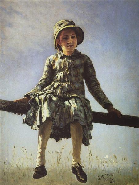 Dragon Fly. Vera Repina Portrait, kunstnerens datter, 1884