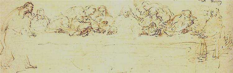 Dibujo De La Última Cena - 1635