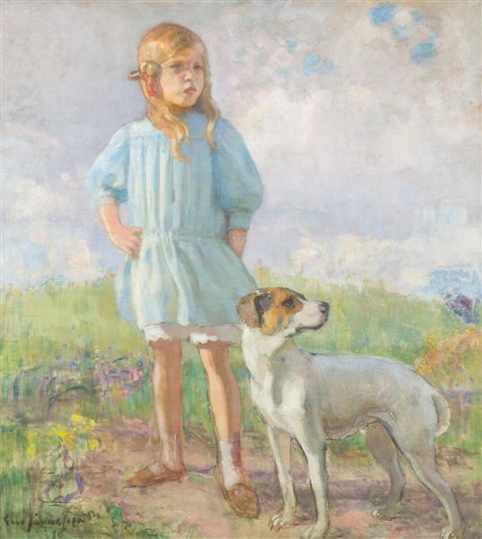 Flickan Med Hunden - 1910