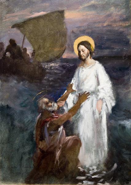 Christ walks on water - 1891