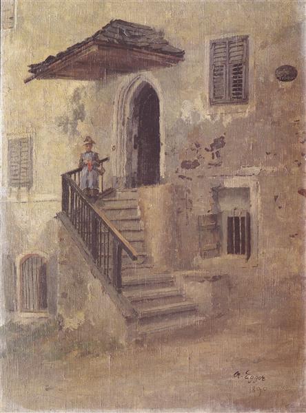 On the stairs - 1890