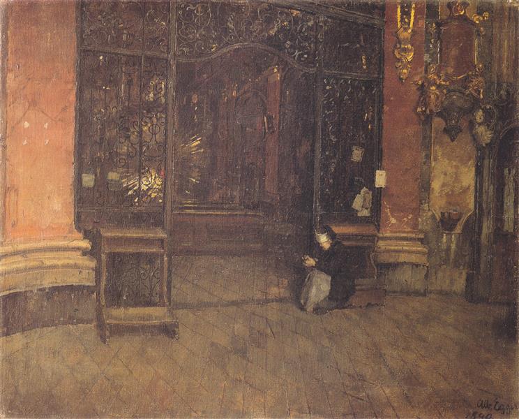 Interno del Johanneskircha de Monaco - 1890