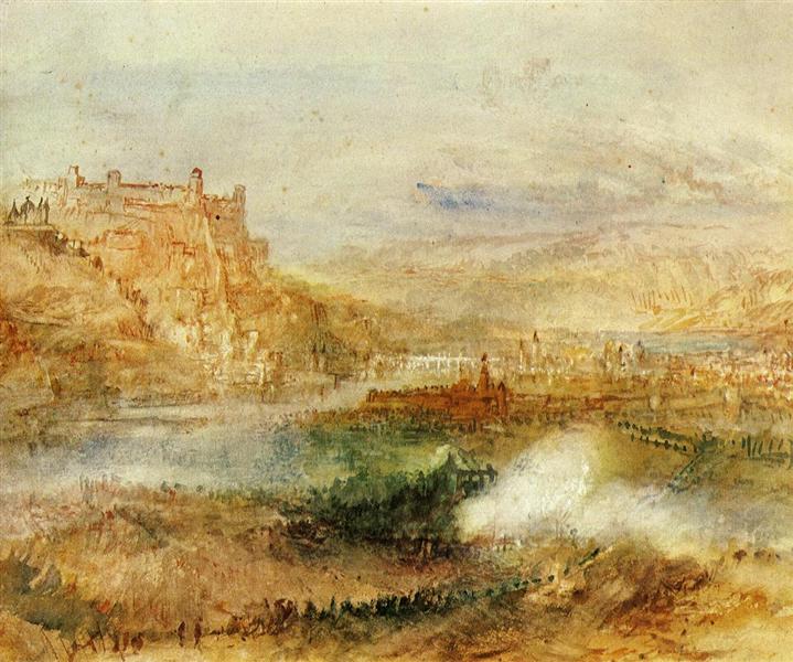 Ehrenbreitstein ve Coblenza - 1840