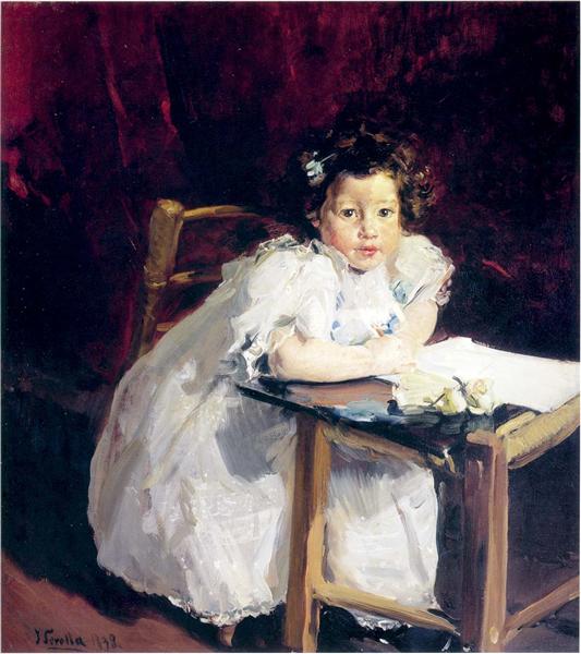 Elena in her desktop - 1898