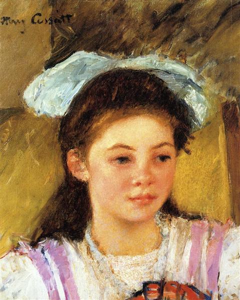 Ellen Mary Cassatt avec un gros lien dans les cheveux - 1909