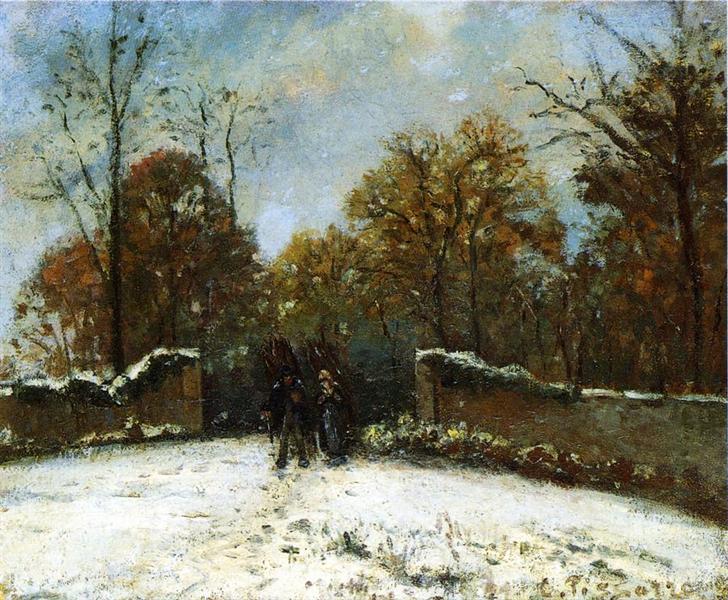 In i Marly Forest (snöeffekt) - 1869