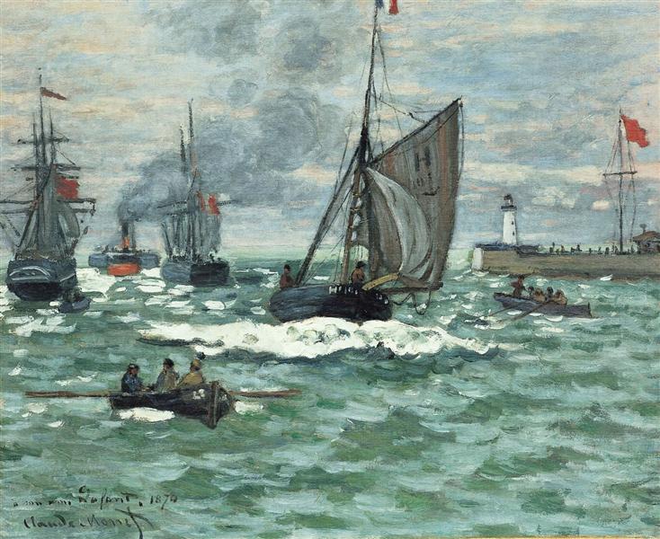 Entrée du port de Honfleur - 1870