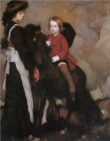 Equestrian portrait of a child