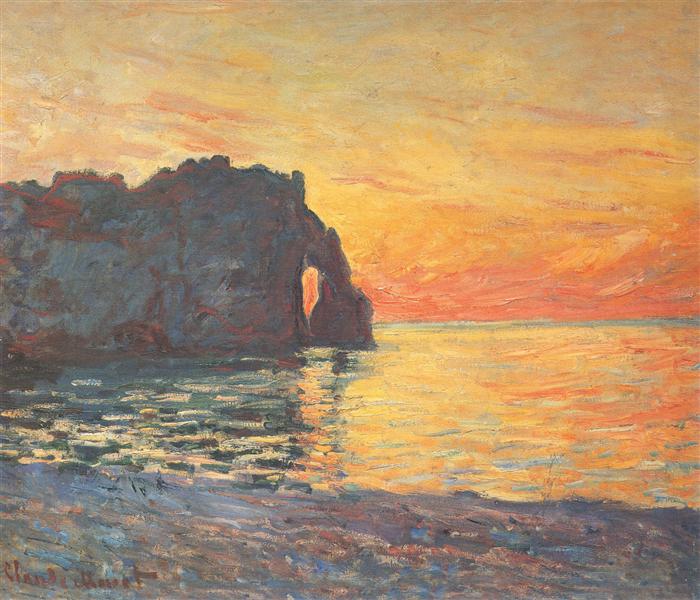 Etreat - D`aval Cliff - Sunset - 1885