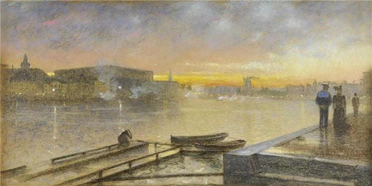 Stockholm - SolNedgang - 1900