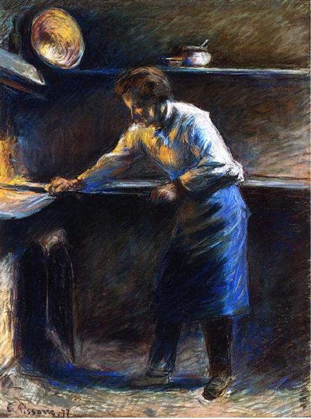 Eugene Mure in her pastry oven - 1877