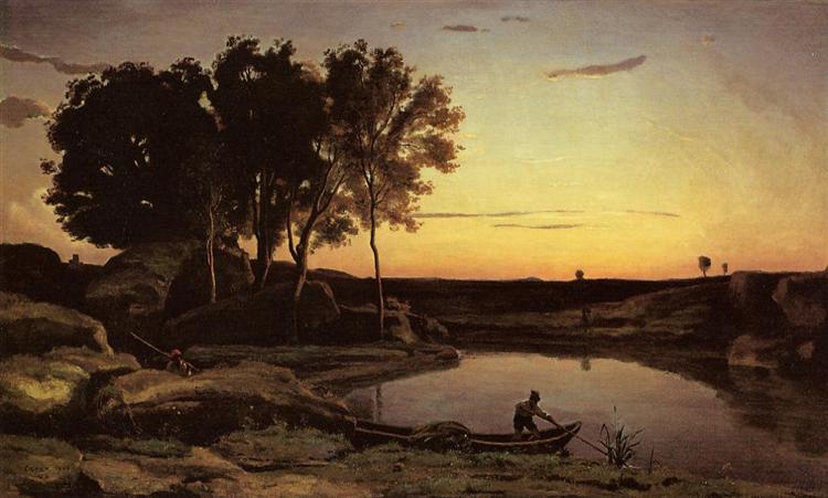 Paisagem Noturna (O Barqueiro - Tarde) - 1839