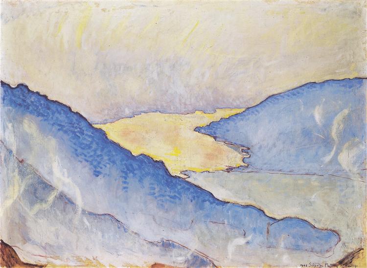 Vespertina Nebel im Lake Thun - 1908