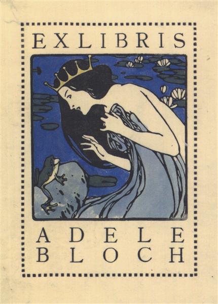 Exlibris Adele Bloch - Exlibris mit Prinzessin und Rana - 1905