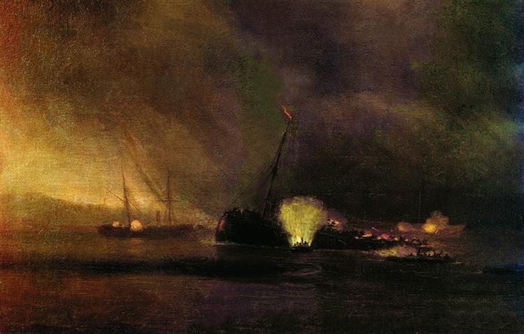 Explosão do navio a vapor de três mastros em sulina em 27 de setembro de 1877-1878