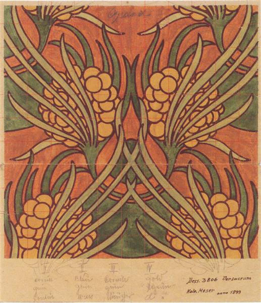 Stoffdesign for Backhausen - 1899