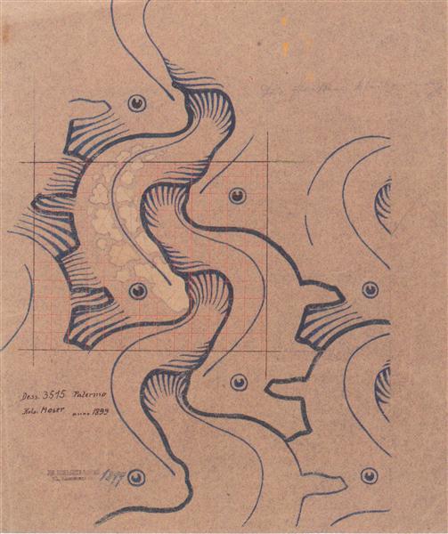 Wave design with moving waves for backhausen - 1902