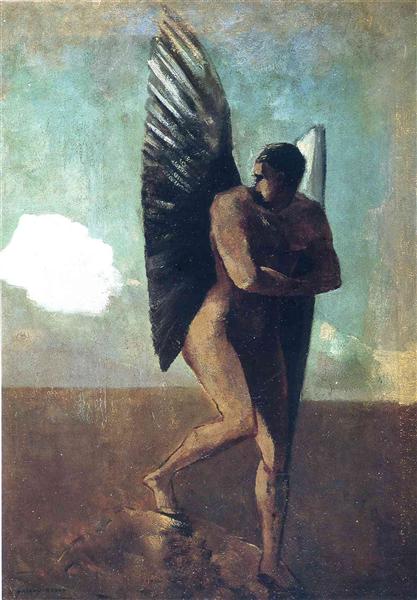 Anjo caído olhando para uma nuvem - 1875