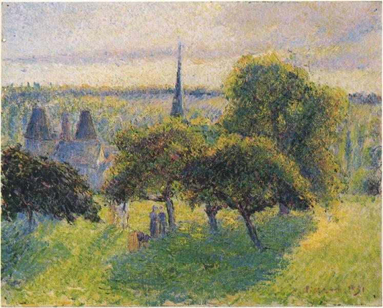 Farm and Bell Tower at Dusk - 1892