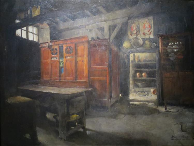 Interior De La Granja - Rochefort En Terre - Bretaña - 1882