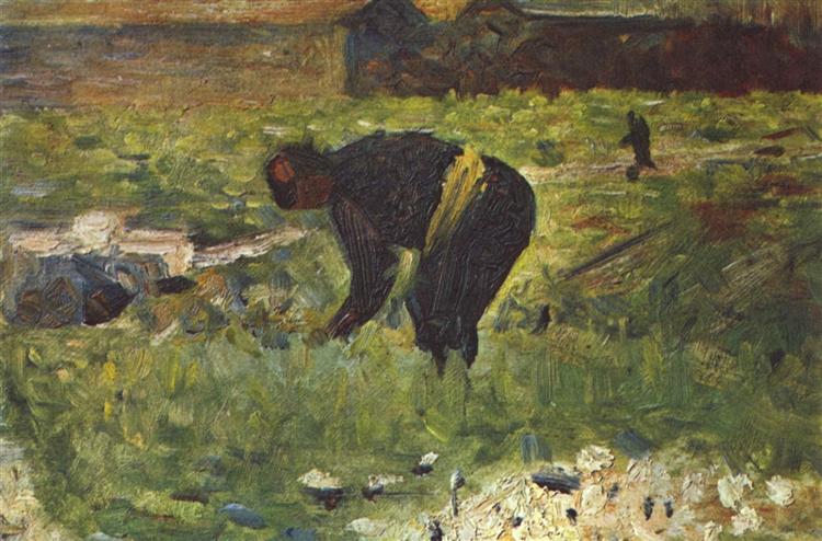 Agricoltore a lavorare - 1883