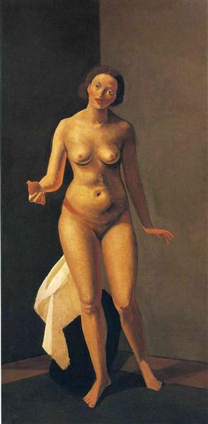 Nude féminine tenant une pomme - 1941