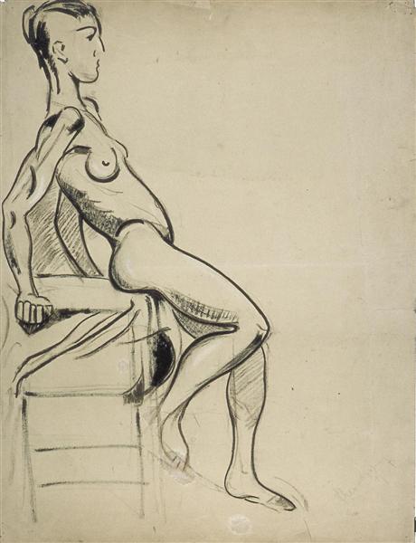 Femme nue dans une chaise - 1931