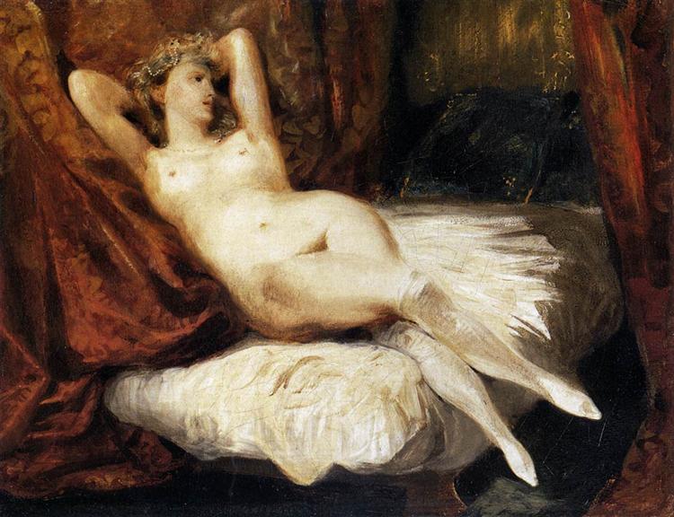 Nuda femmina sdraiata su un divano - 1826