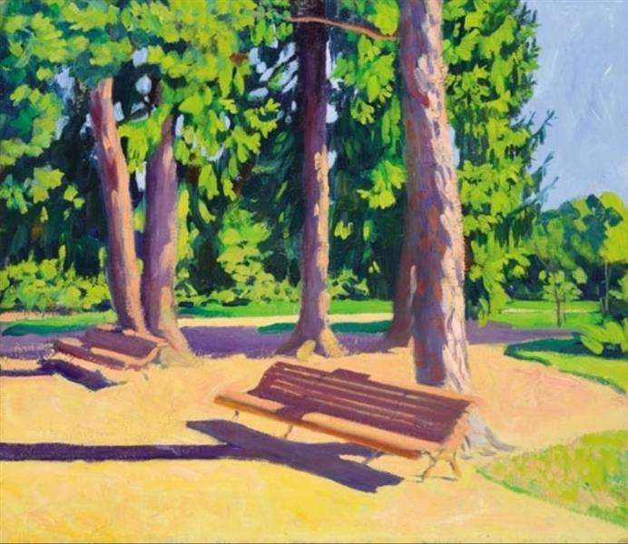 FerenczyKárololy -ParkrészletPadokkal1908-1908