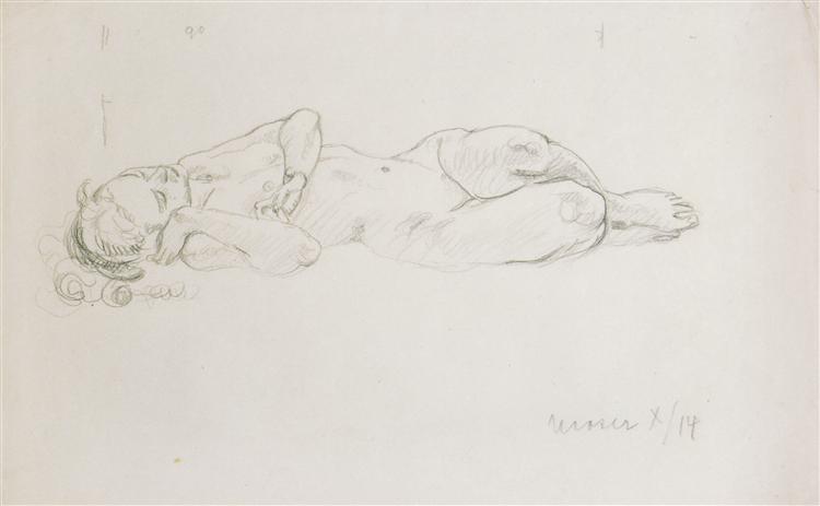 Figure study for siren - 1914