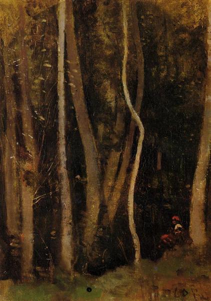 Figures in a forest - 1860