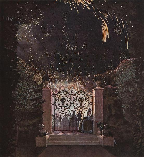 Fuochi d'artificio nel parco - 1907