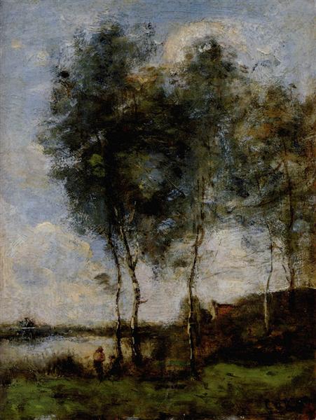 Fisherman on the River Bank - 1865